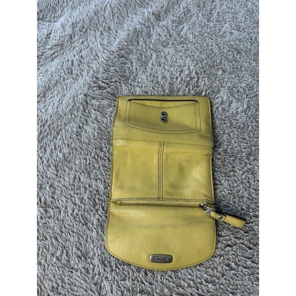 FOSSIL Women's Hanover Yellow Genuine Leather Wallet - Picture 11 of 13